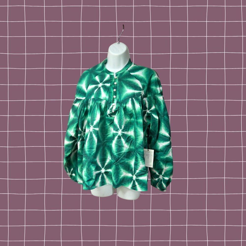 Women's ELECTRIC & ROSE Lightweight Puff Sleeve Shamrock Top‎ One Size